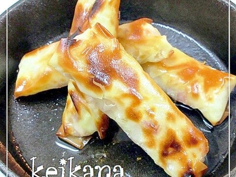 スキレット☆超簡単♪チーじゃがベーコン焼き春巻き♡